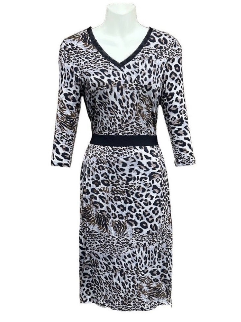 Robert Rodrigez animal print stretchy Vneck bodycon midi dress Size 2